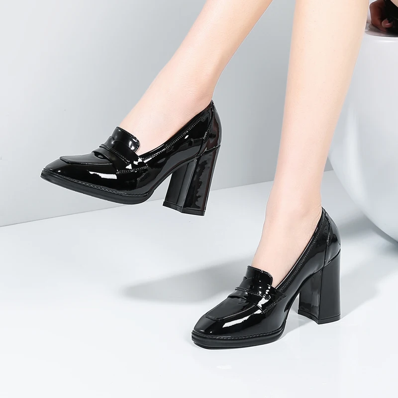 Оригинальные Классические черные туфли лодочки Intention из натуральной кожи