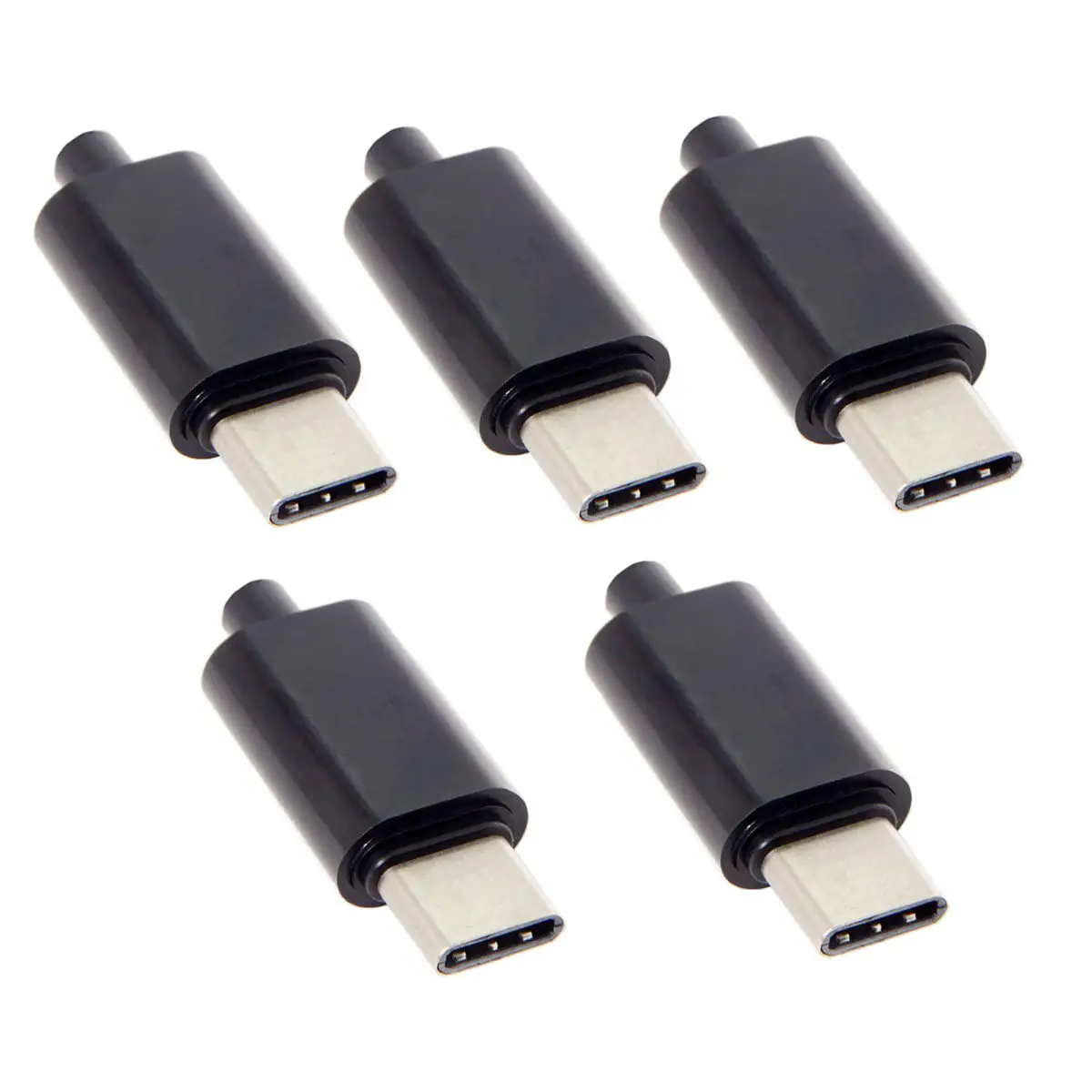 Jimier 5 шт./лот DIY 24pin USB Тип C USB-C Мужской OTG хост тип 1 k резистор с черной крышкой