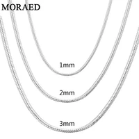 925 sterling silver 1mm2mm3mm snake chain necklace for women men silver necklace fashion jewelry gifts
