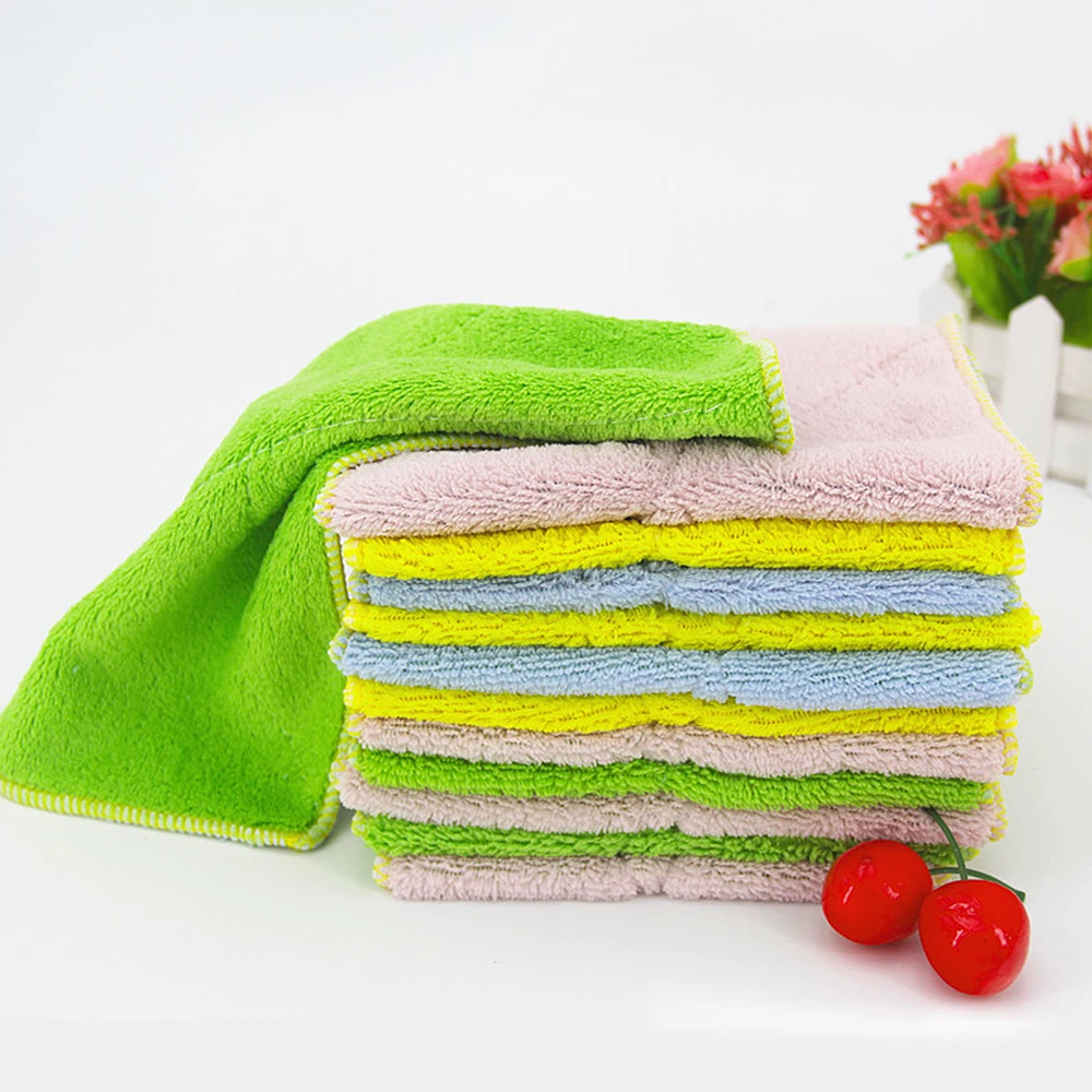 Кухонная сверхтонкая двухсторонняя мочалка из бамбукового волокна с