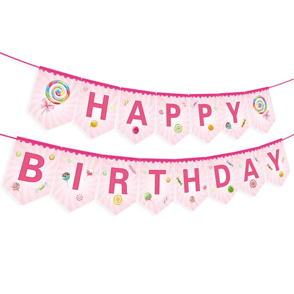 Сладкий Леденец тематическая вечеринка на день рождения украшения Розовый сахар