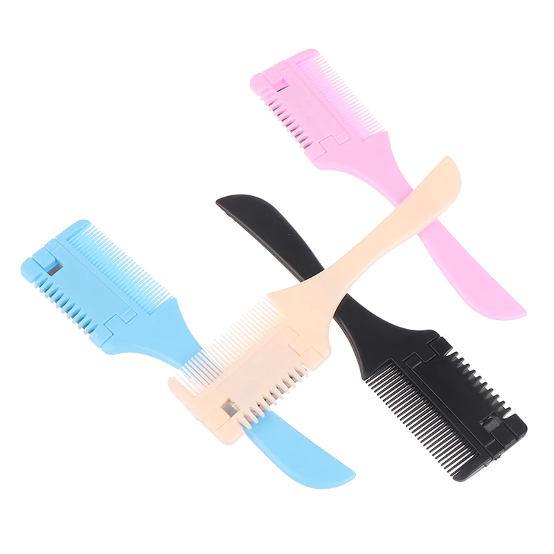 

1pc Hair Cutting Thinning Shaper Haircut Grooming Styling Tool Hair Trimmer Double Sides Hair Razor Comb With 2 Removable Blades