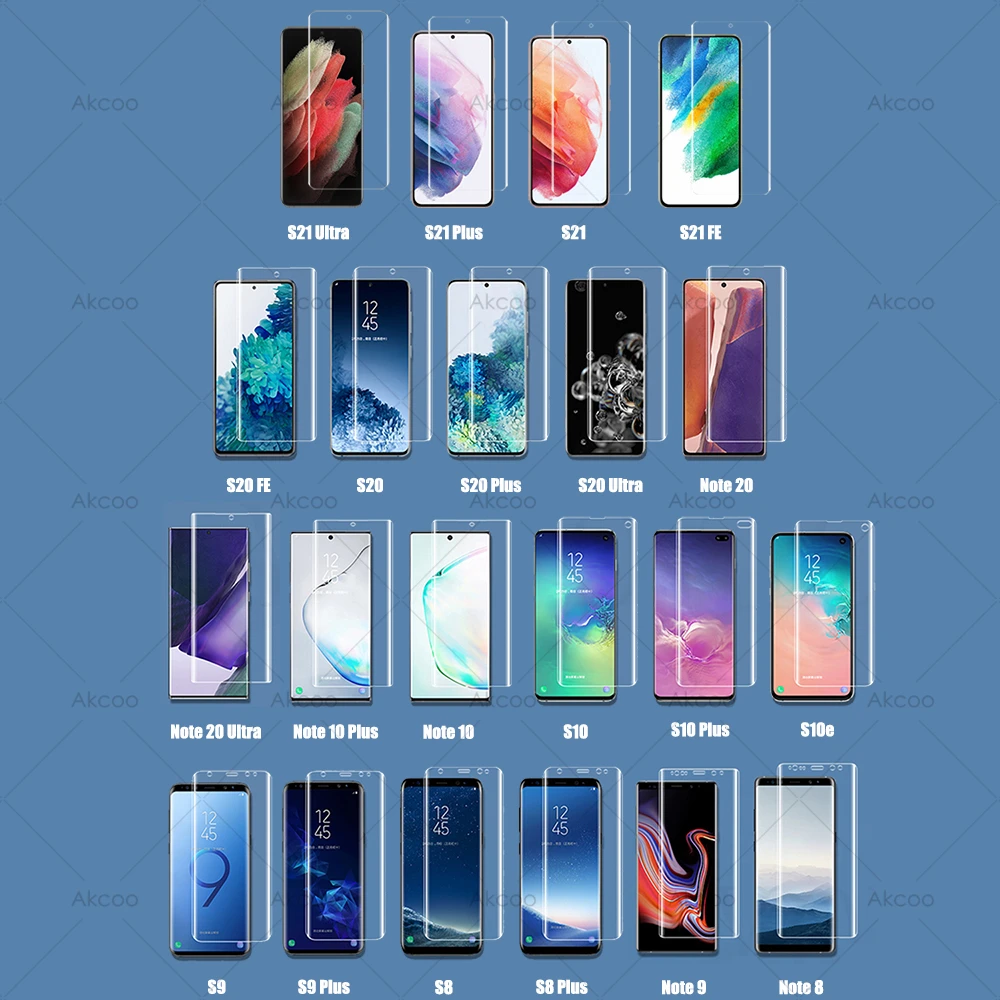 4 Pack Galaxy S20 Plus Screen Protector TPU for Samsung S7 edge S8 9 10 S21 FE Note 20 Ultra 5G Hydrogel Front Back Film sheild