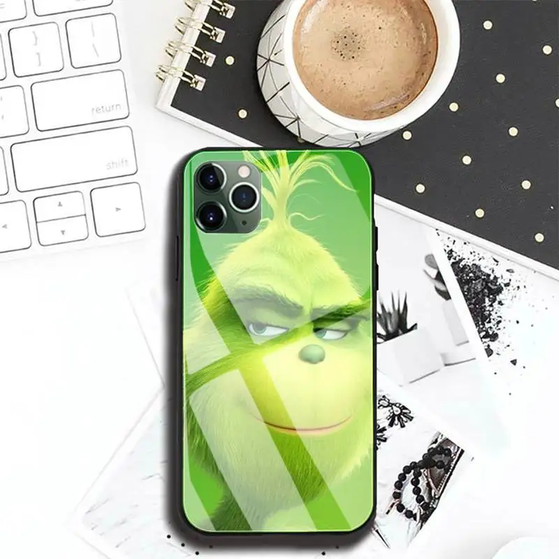 

How the Green ofMonster Grinch Stole Christmas For Iphone 11 Pro MAX XR X 7 8Plus SE2020 DIY Shockproof Glass Soft Silicone Edge