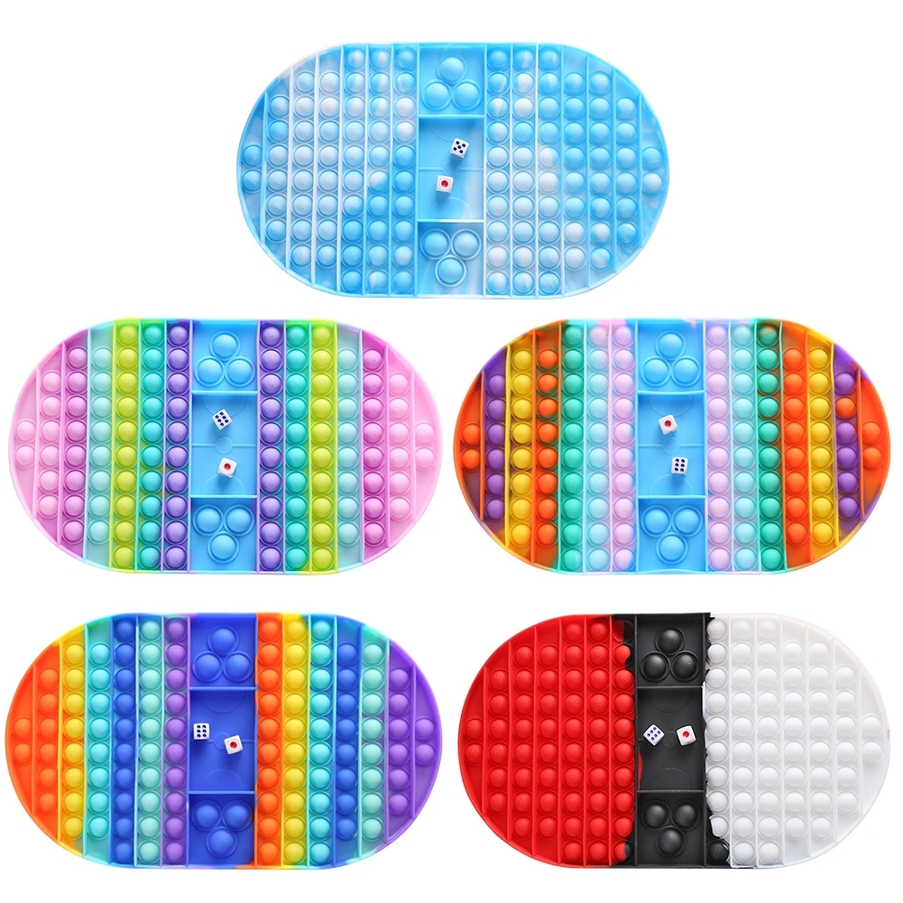 

Oval Checkerboard Silicone Push Bubble Toys Reliever Squeeze Fidget Sensory Toys for Parent-Child Time Interactive Game Toy