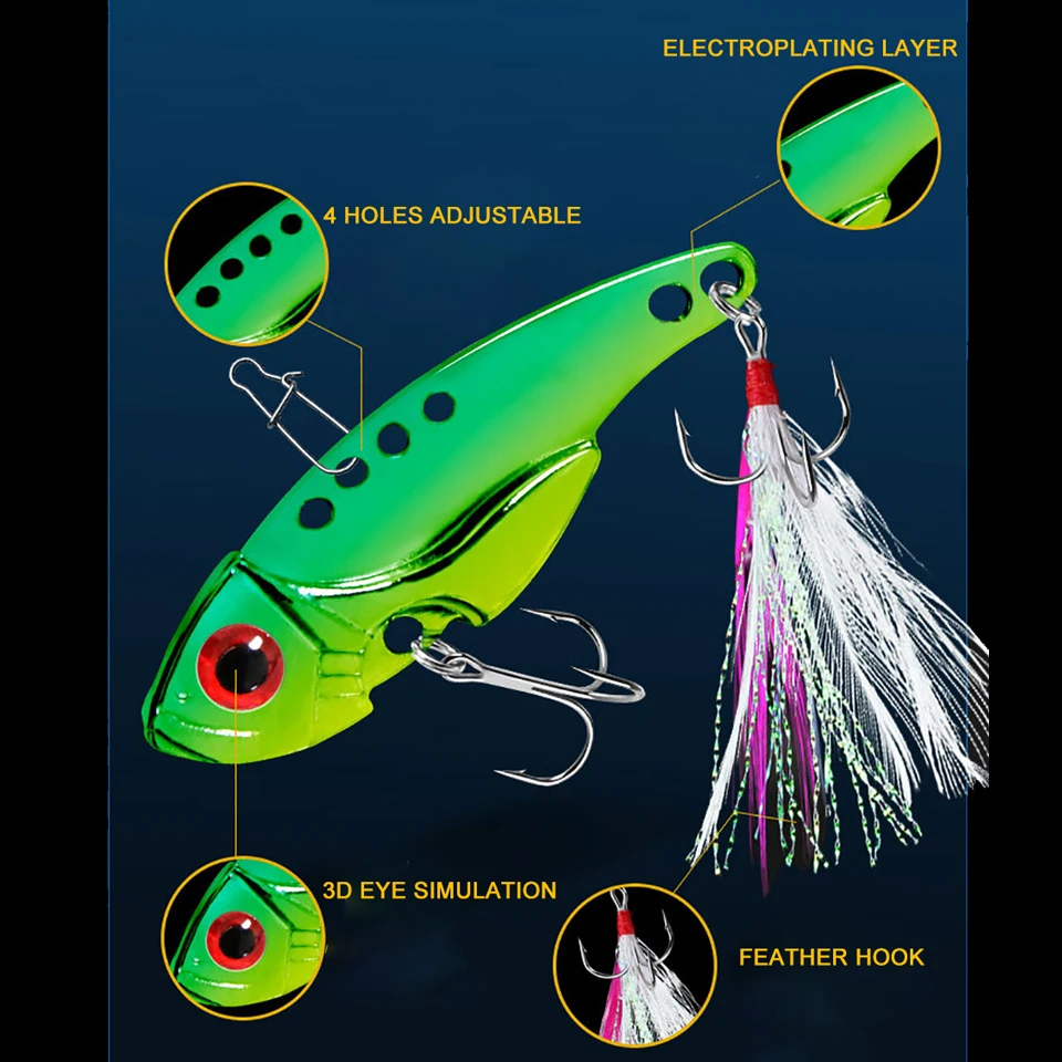 WALK FISH 1 шт. 7 г/12 г Вибрирующая Приманка VIB металлическая приманка для рыбы с