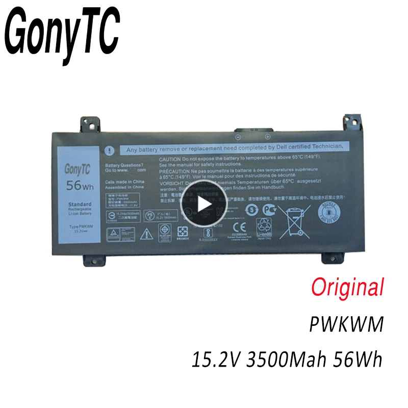 

GONYTC 15.2V 56Wh PWKWM Original laptop Battery for dell Inspiron 14 7000 7466 7467 P78G 063K70 0M6WKR