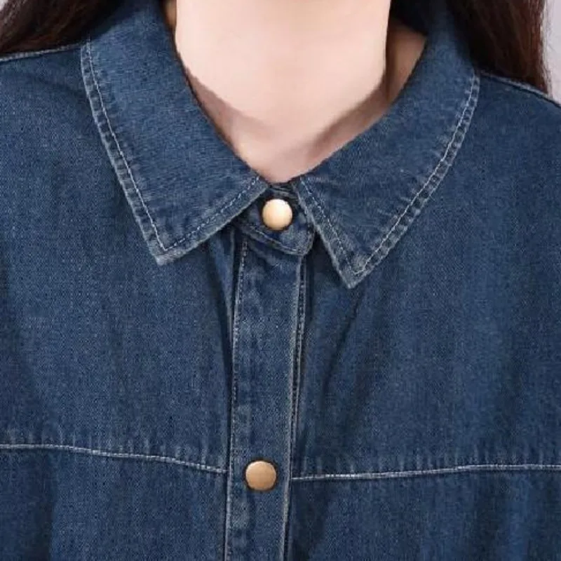 Женский Длинный джинсовый тренчкот двубортный облегающий модная ветровка для