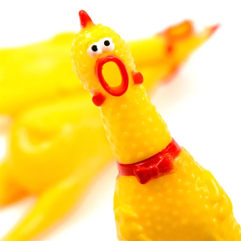 

17cm Odd Funny Screaming Rubber Chicken Squeeze Sound Toy Pets Toy Shrilling Gags & Practical Jokes Funny Gadgets