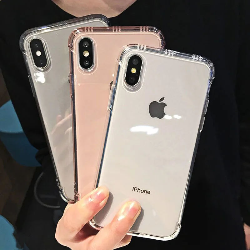 Цветной прозрачный чехол для телефона iPhone 11 Pro Max XS XR 6S 7 8 Plus X противоударный