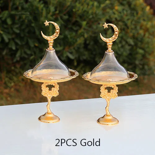 2PCS-Gold JINSERTA 2 шт. металлический лоток для хранения роскошное золото Высокая подставка мини фрукты десерт торт тарелка с крышкой дома вечерние и свадебные KTV Декор - Цвет: 2PCS-Gold
