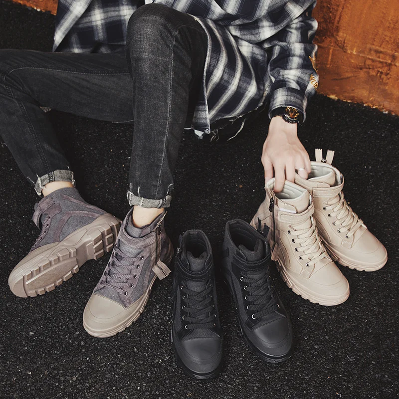 Новинка модные зимние ботинки для снежной погоды мужские водонепроницаемые