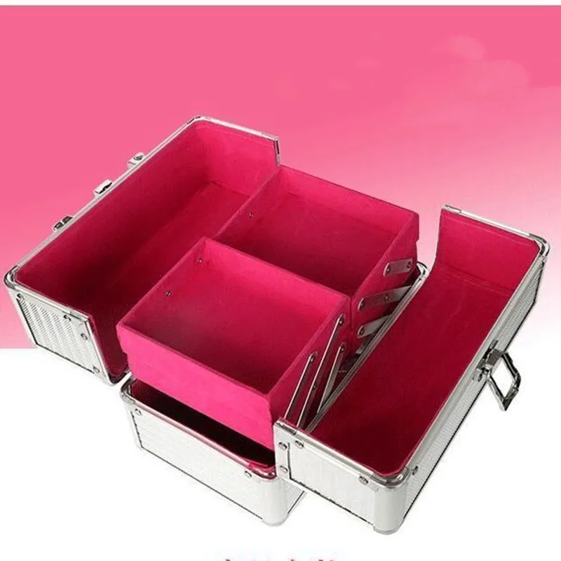 Large Capacity Makeup Box With Drawer Portable Travel Beauty Cosmetic Case Hand Held Organizer Toiletry Make Up Storage Suitcase | Дом и сад