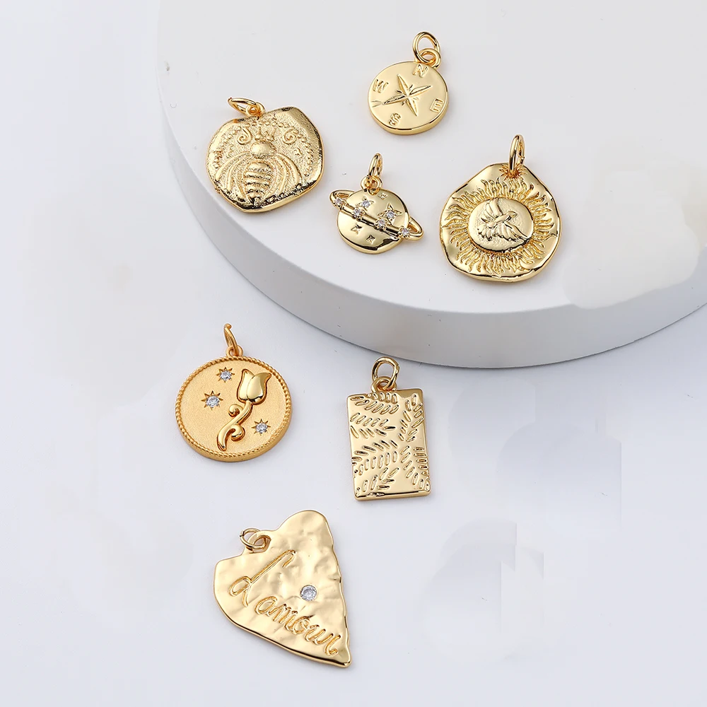 Подвески в виде звезд Луны для изготовления ювелирных изделий золотые монеты