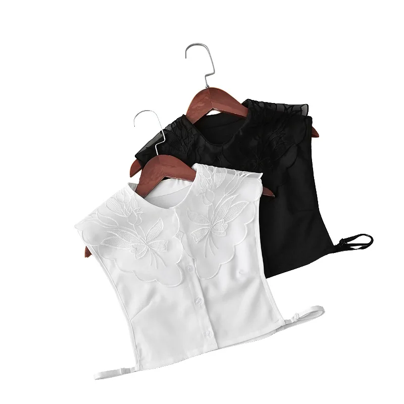 Linbaiway ложный воротник с большим лацканом для женщин рубашка белый женский