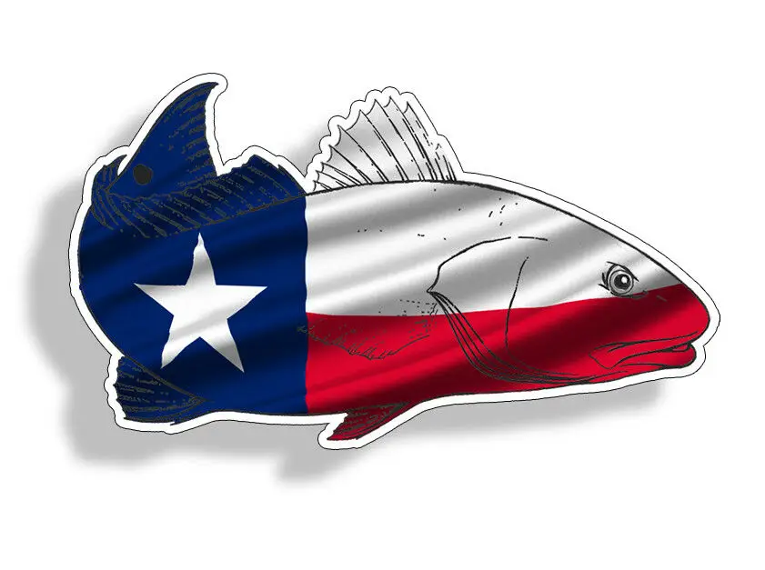 

Personalized stickers Texas TX Flag Redfish Red Fish Sticker Fishing Car Vehicle Window Bumper Decal Waterproof Vinyl Decals