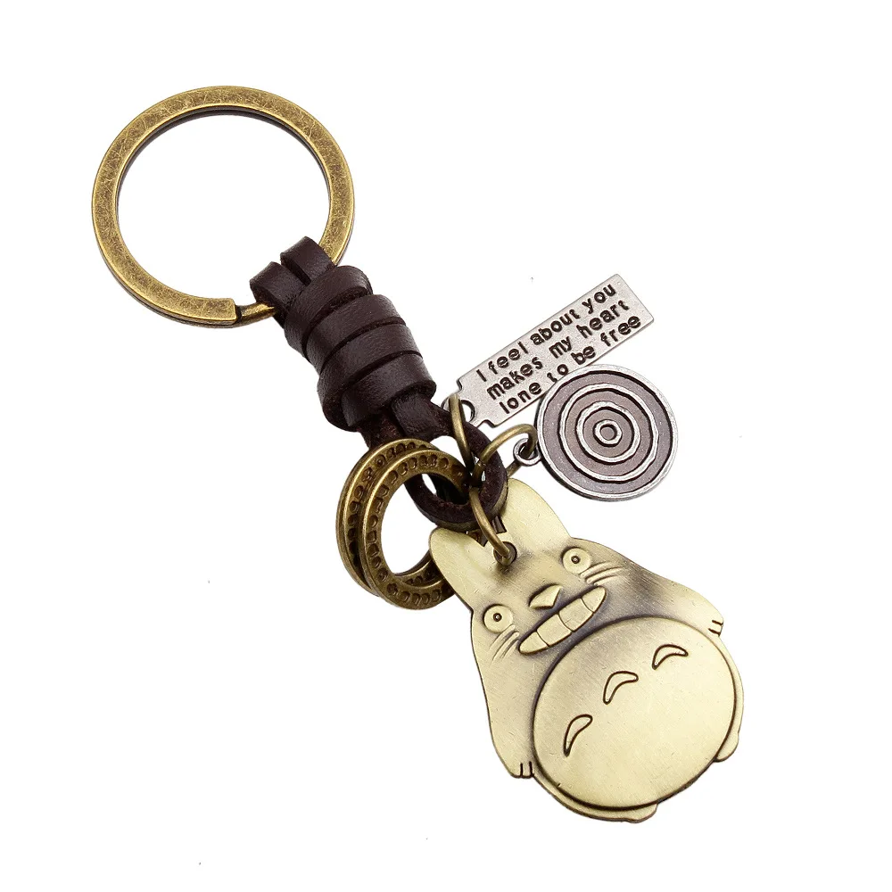 

Cute Totoro Animal Keyring Fur Men or Women Keychain Women Trinket Metal Key Chains Car Bag Pendent Charm