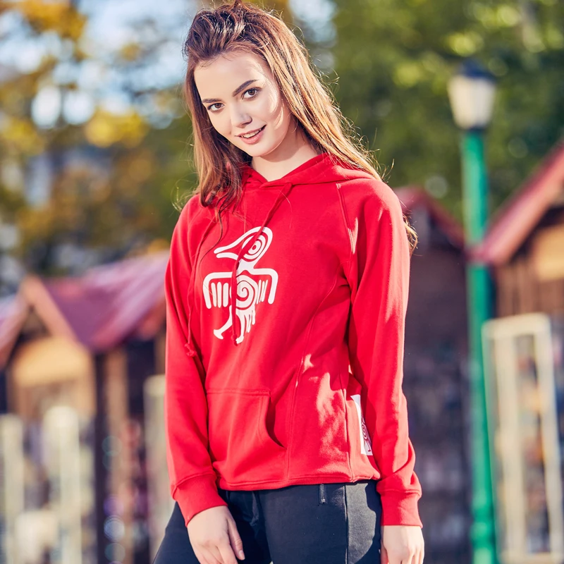 Толстовка Orabird женская с капюшоном 100% хлопок принтом животных|Женские толстовки