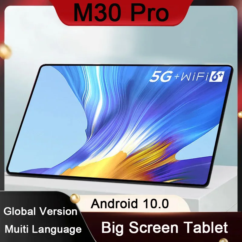 

Планшет M30 Pro на Android 10, восемь ядер, экран 10,1 дюйма, 6 ГБ + 128 ГБ