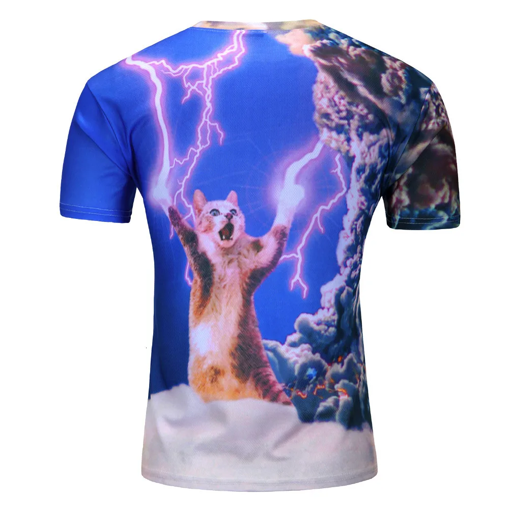 Новая модная свободная Мужская футболка с 3D принтом яблока/дерева/животных, летние футболки с коротким рукавом, топы, M-4XL, размера плюс