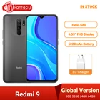 Смартфон Xiaomi Redmi 9, 4 + 64 ГБ, в наличии дюйма, FHD + экран Глобальная версия дюйма, 4 камеры 13 МП, 6,53 мА  ч, 5020