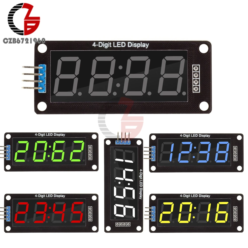 

0.56" Digital LED Display Module 4-Digit 7 Segment Time Clock Display Tube Driver Board TM1637 5 Color DIY Kit for Arduino