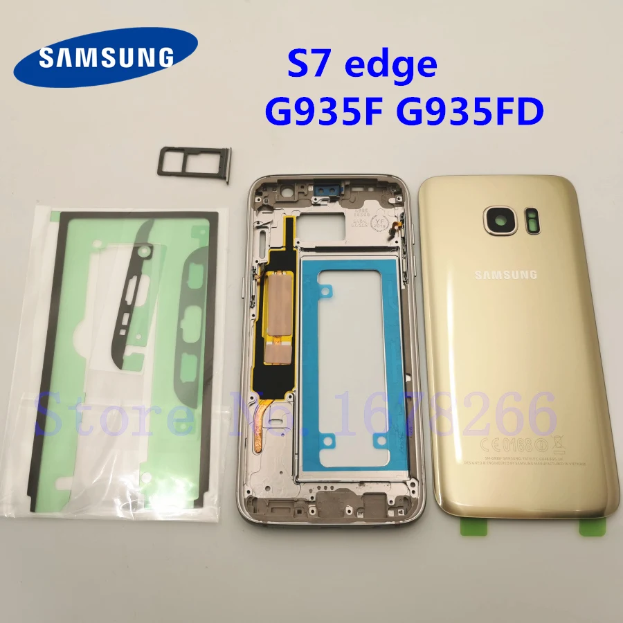 Задняя крышка для SAMSUNG Galaxy S7 edge G935F G935FD стекло аккумулятора задняя с полным