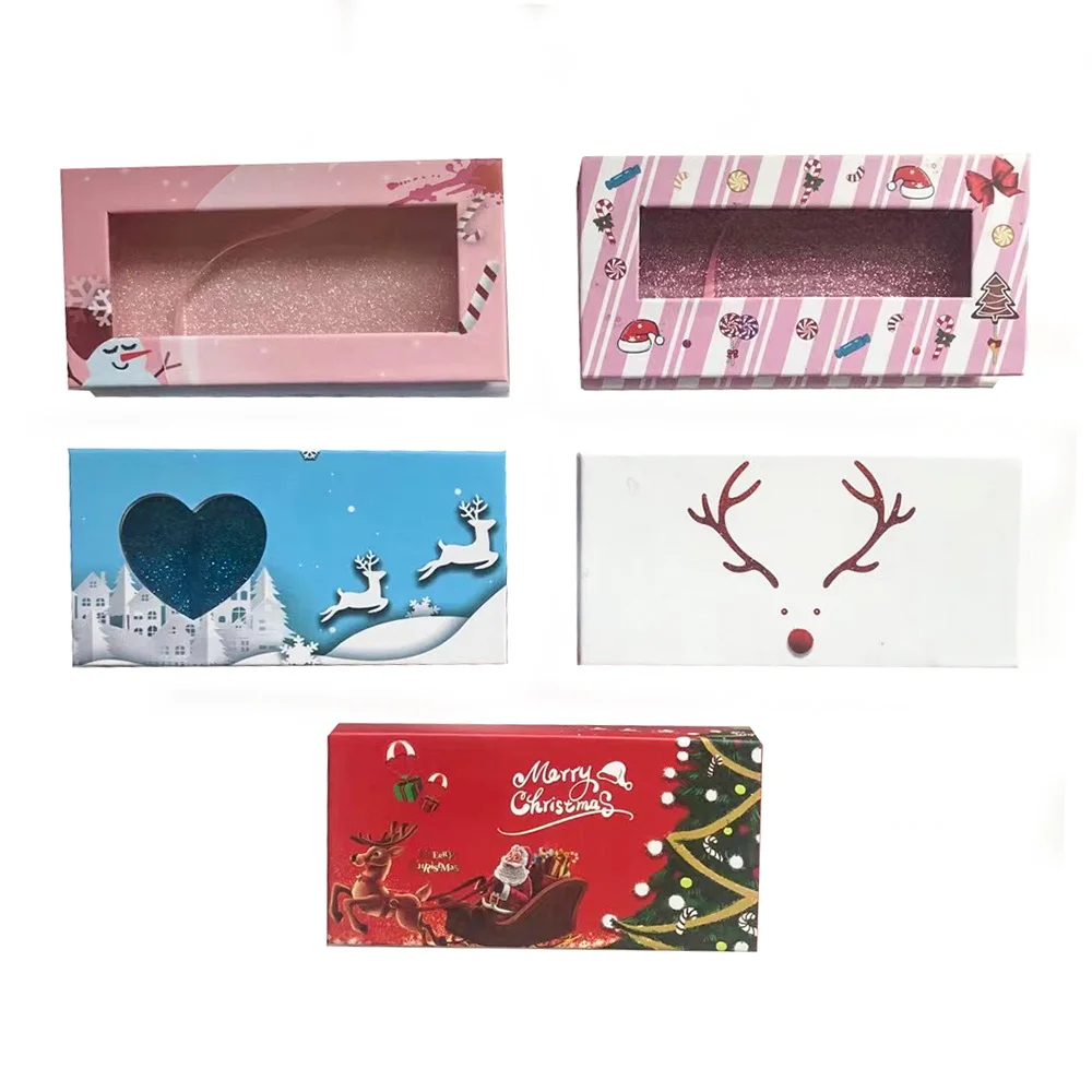 

Новинка, Рождественская коробка для упаковки ресниц, оптовая продажа, коробки для ресниц, пупосылка с лотком, прямоугольная коробка для 3D ре...