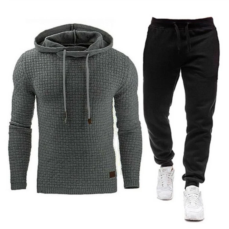 

Solid Suit Couple Clothes Fashion Tracksuit Grey Tracksuit Fullset Black Grey Daily Tracksuit Full Hoodies+Pants Sets Hoody Mens