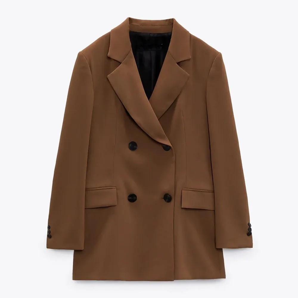 

12,15 GuliChic женский винтажный темпераментный двубортный Блейзер или однотонный блейзер с высокой талией