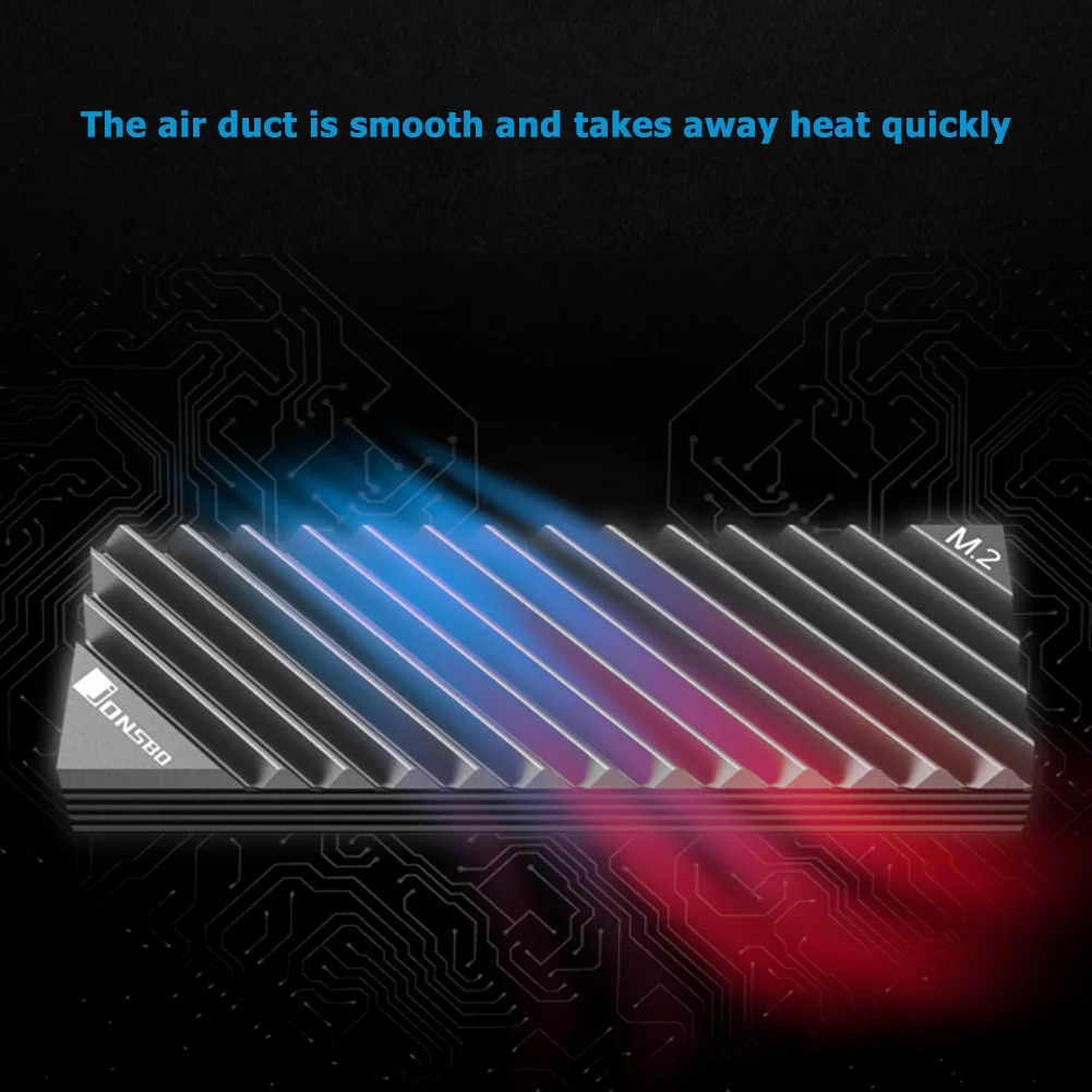 Теплоотвод Jonsbo M.2 2280 SSD NVMe M2 Твердотельный алюминиевый радиатор для жесткого