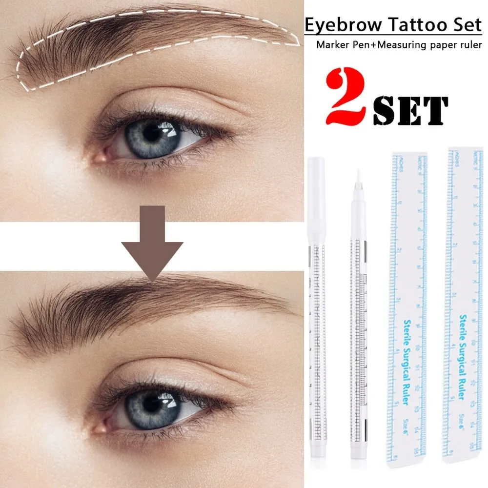 2 набора хирургических белых татуировок для бровей маркеров кожи аксессуары