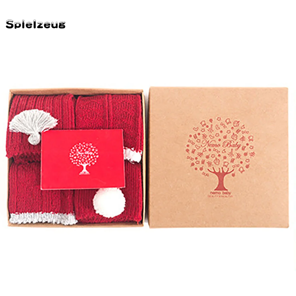 4 Piece Set Autumn Winter Newborn Infant Baby Boys Girls Solid Colors Cotton Floor Socks New Year Gift Box Chaussette 0-3T#g4 | Детская