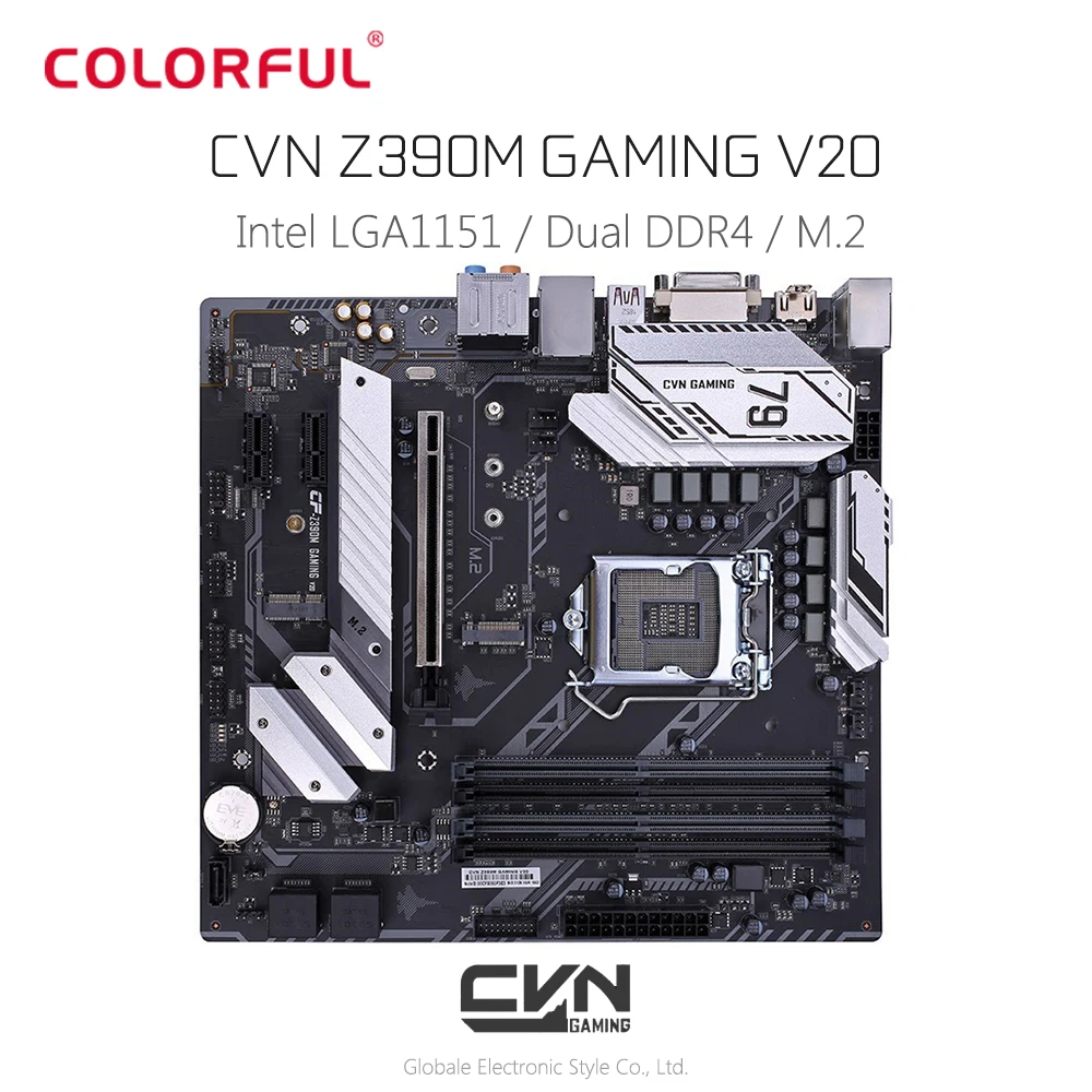 Цветная материнская плата CVN Z390M GAMING V20 M-ATX LGA1151 интерфейс двухканальный DDR4 Gigabit LAN 5 x SATA 3,0 с слотом M.2