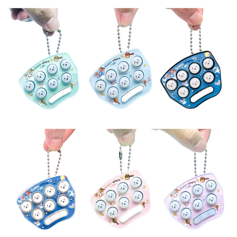 

Electric Board Game Musical Whac-A-Mole Handhold Toy Set Realistic Catching Board with LED Light & Sound Mini Keychain