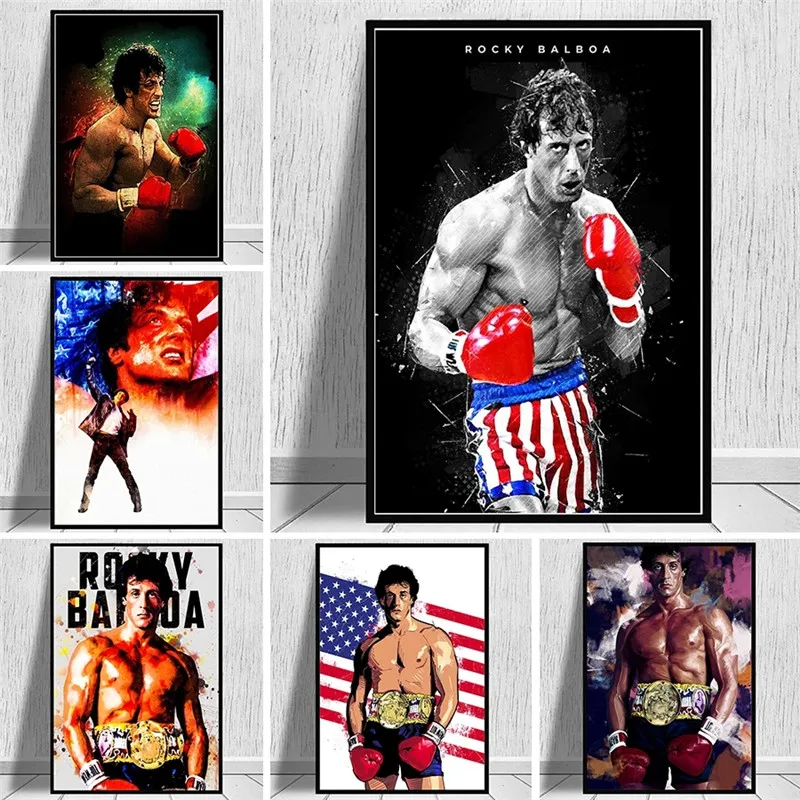 

Abstract Motivational Picture Rocky Balboa Boxing Bodybuilding Canvas Painting Posters Prints Wall Art Picture for Home Decor