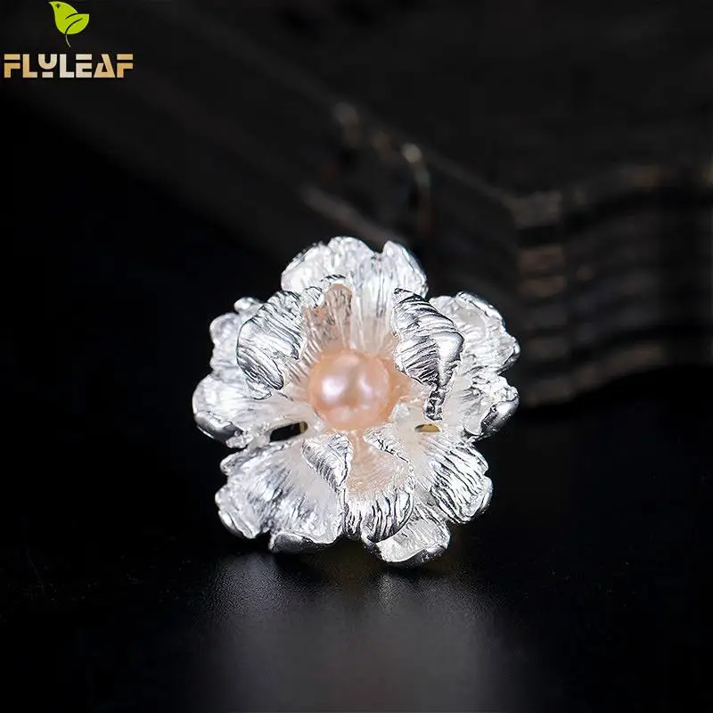 Настоящие женские броши из серебра 925 пробы с розовыми пионами в китайском стиле