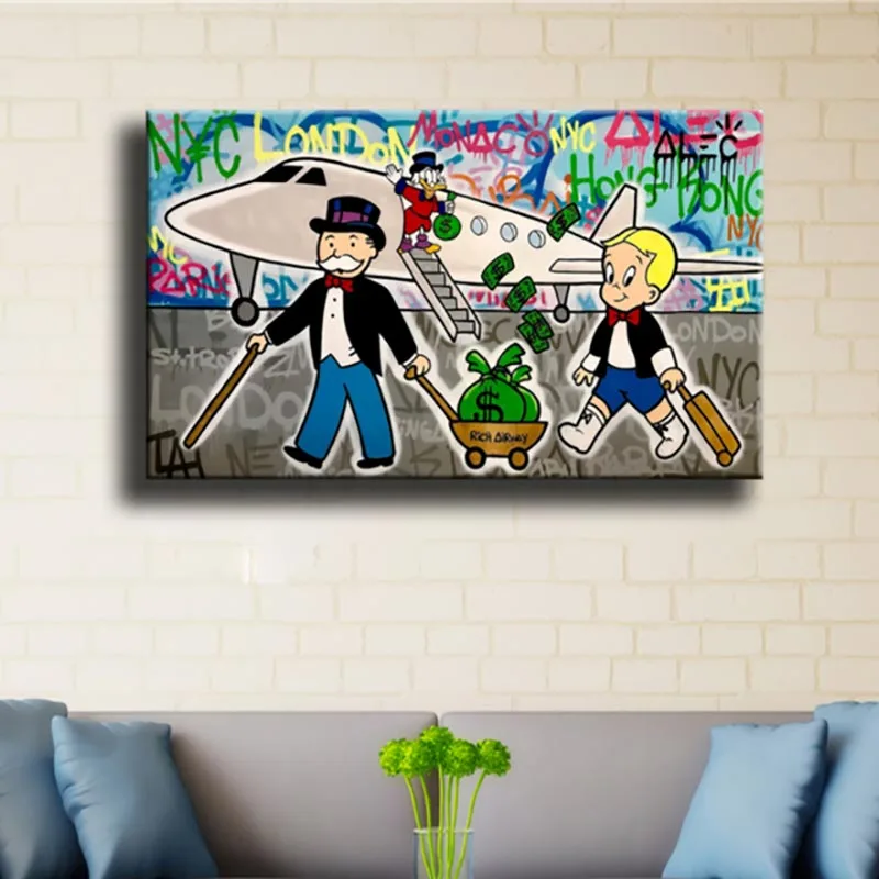 Модульный постер на холсте с монополией Alec граффити домашний декор богатые