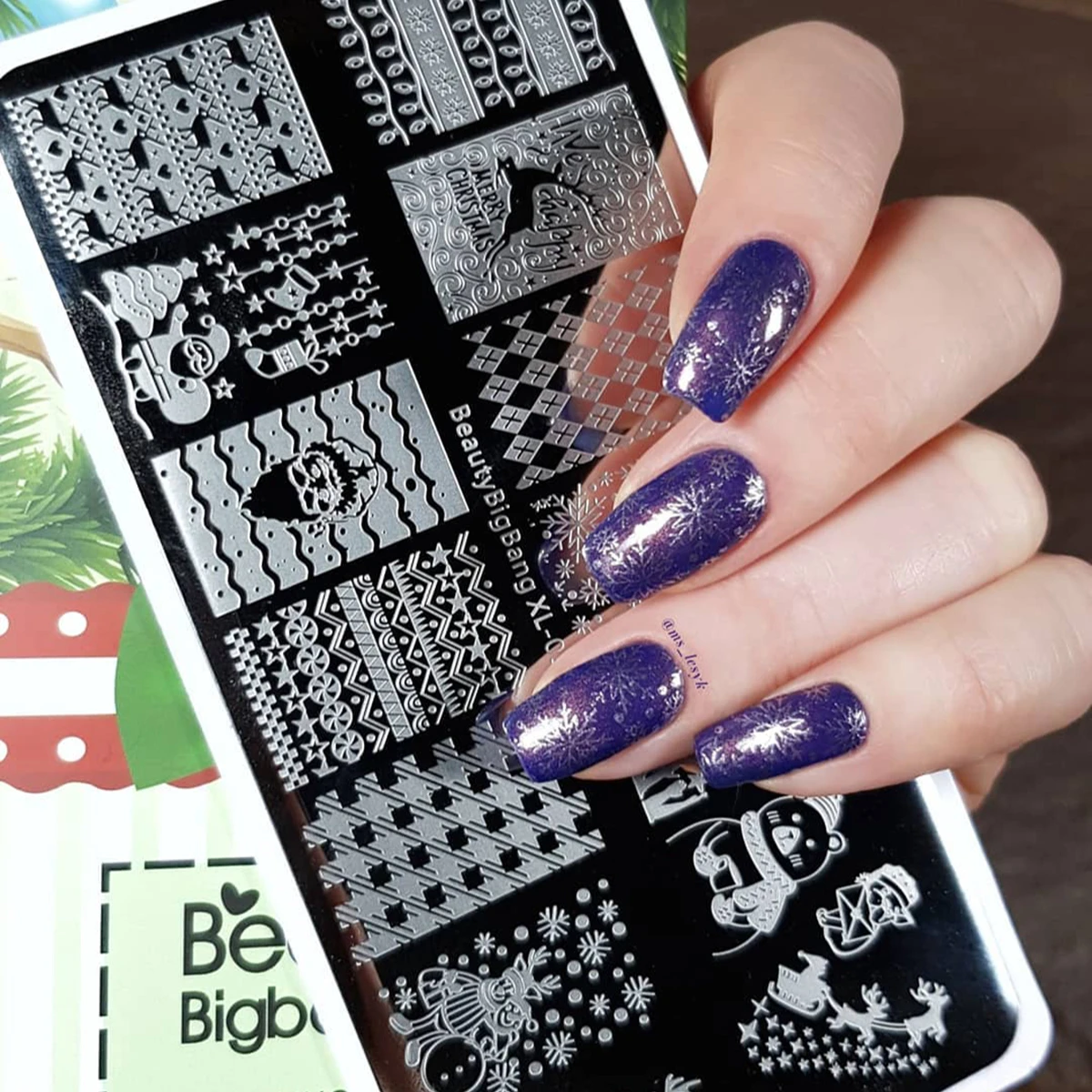 BeautyBigBang пластины для стемпинга ногтей Зимняя Рождественская тема Снежный олень изображение 12 см из нержавеющей стали штамп шаблон для стемпинга для нейл-арта