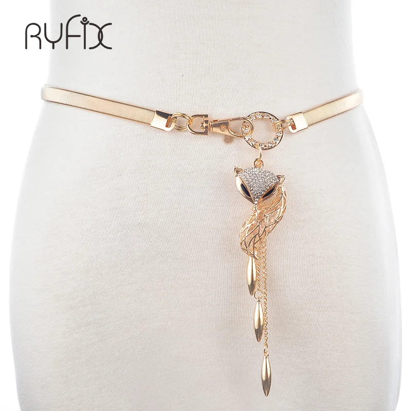 Женский эластичный пояс цепочка с лисой на талии модный универсальный