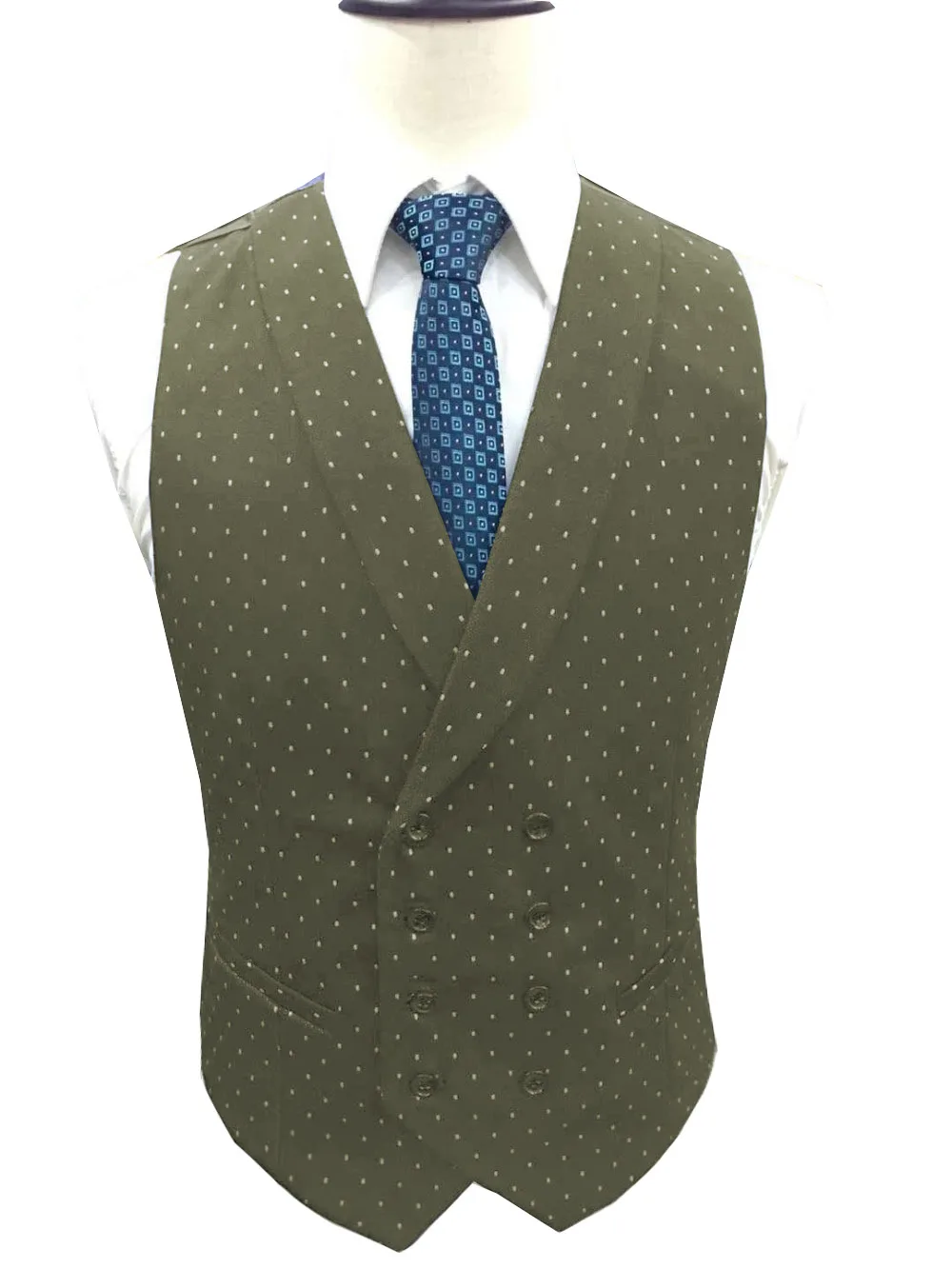 Мода 2020 новый оливковый зеленый мужской жилет в горошек новейший дизайн