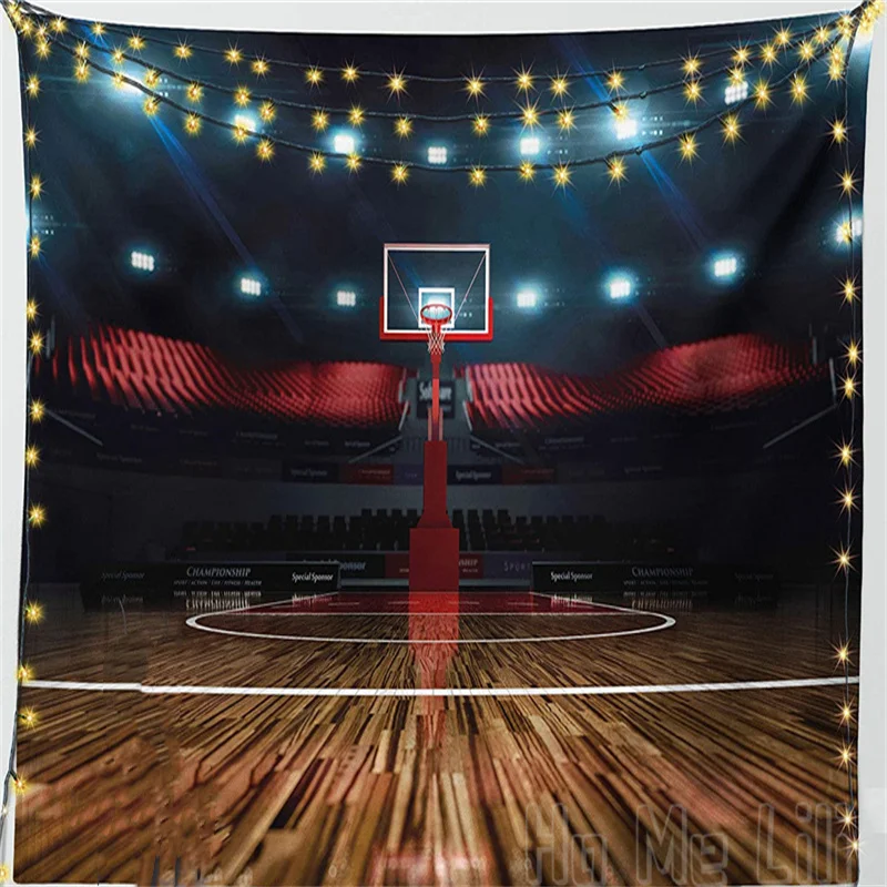 

Teen Room Tapestry By Ho Me Lili Professional Basketball Stadium Before The Game Ship Sports Wall Hanging For Bedroom