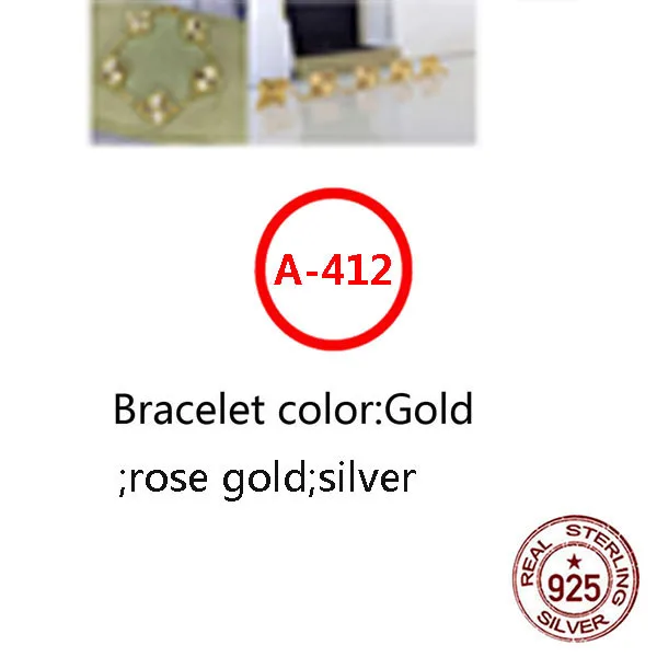 

A412 S925 sterling silver bracelet simple personality fashion style hypoallergenic 5 flower four-leaf clover shape to give