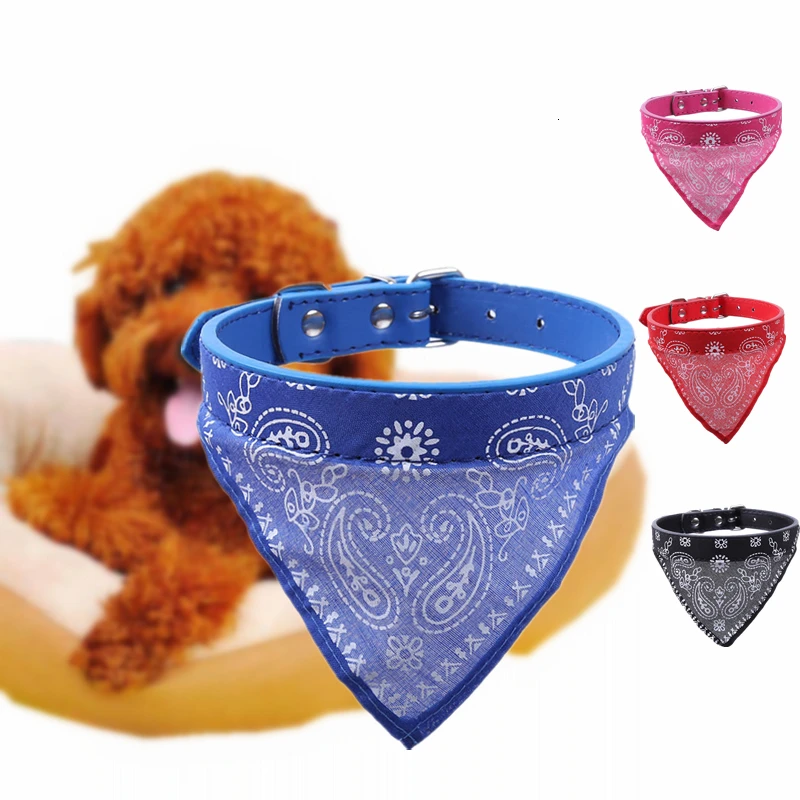 Ошейник для маленьких собак и щенков регулируемое полотенце с принтом
