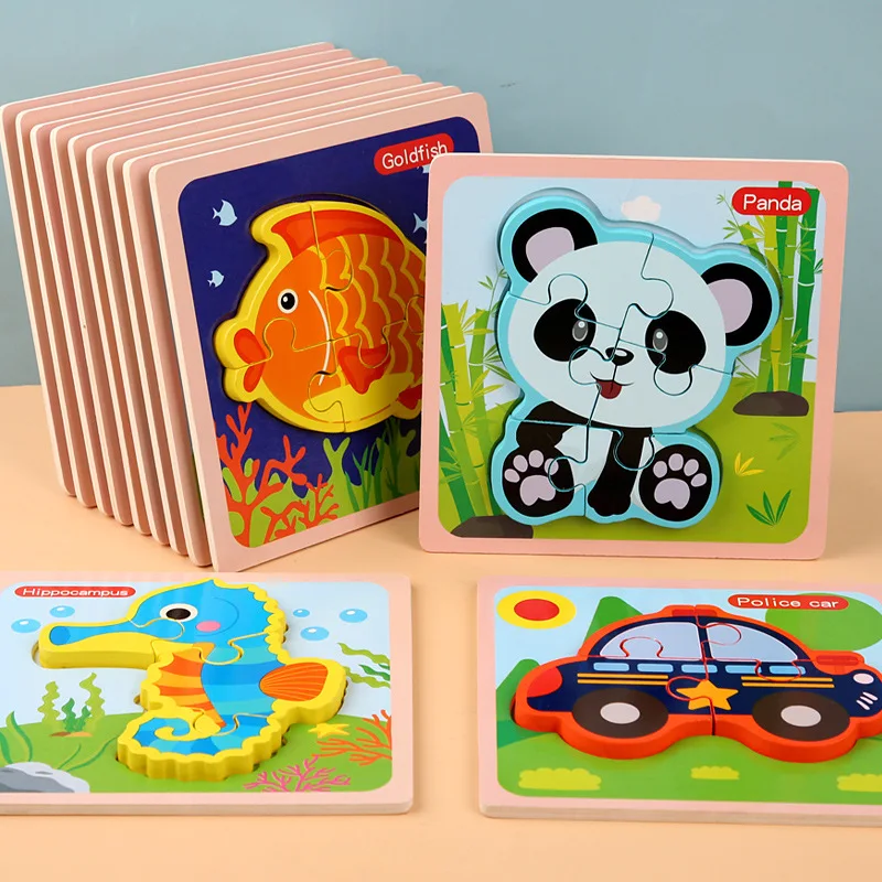 Игрушки Монтессори Развивающие деревянные игрушки для детей Раннее Обучение 3D