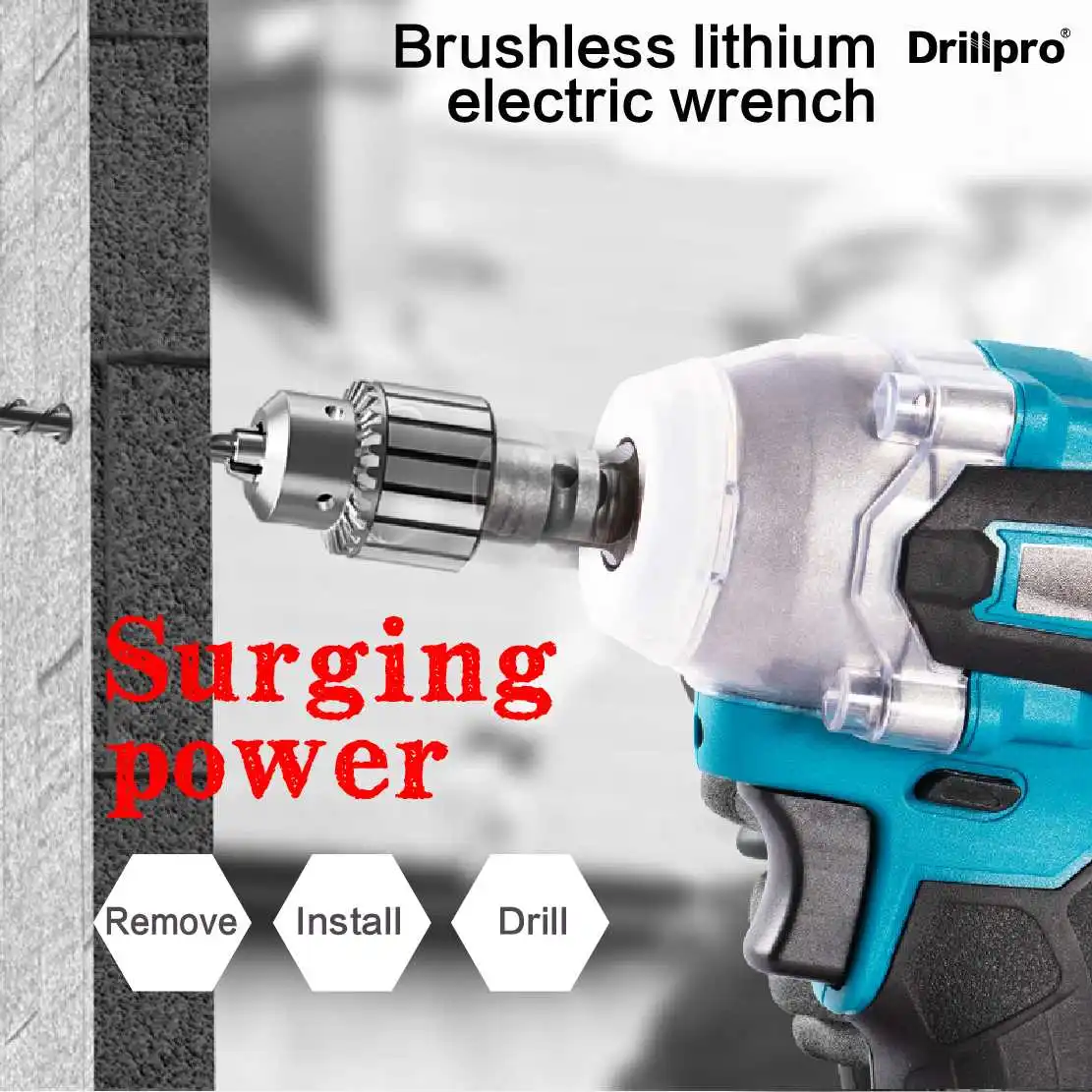 520N.m 388VF Brushless Cordless Electric Impact Wrench 1/2 inch Power Tools 3.0AH Battery +Sleeve Adapt to Makita 18V | Инструменты