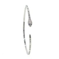 trendy green eye snake shape adjustable open bangle for women anniversary gift jewelry wholesale