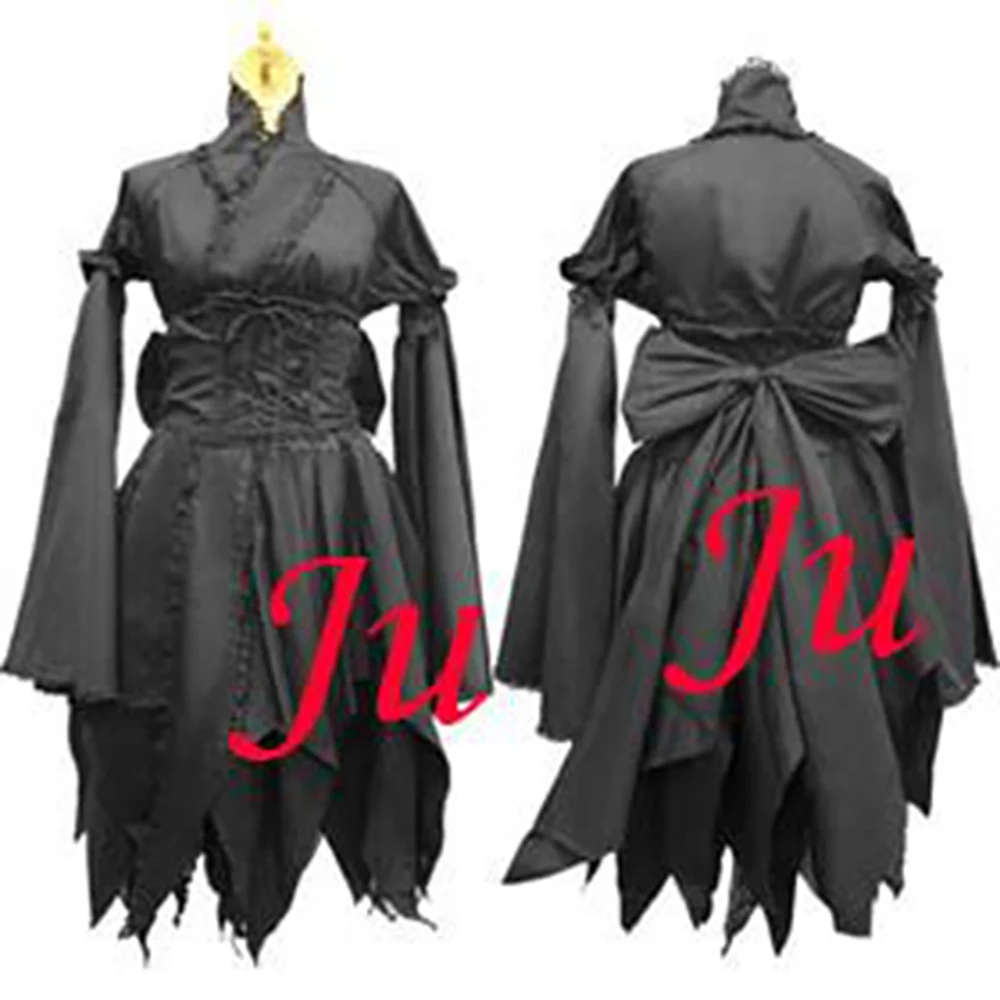 

fondcosplay Gothic Lolita Punk Fashion black cotton Japanese kimono Dress Cosplay Costume Tailor-made[CK335]