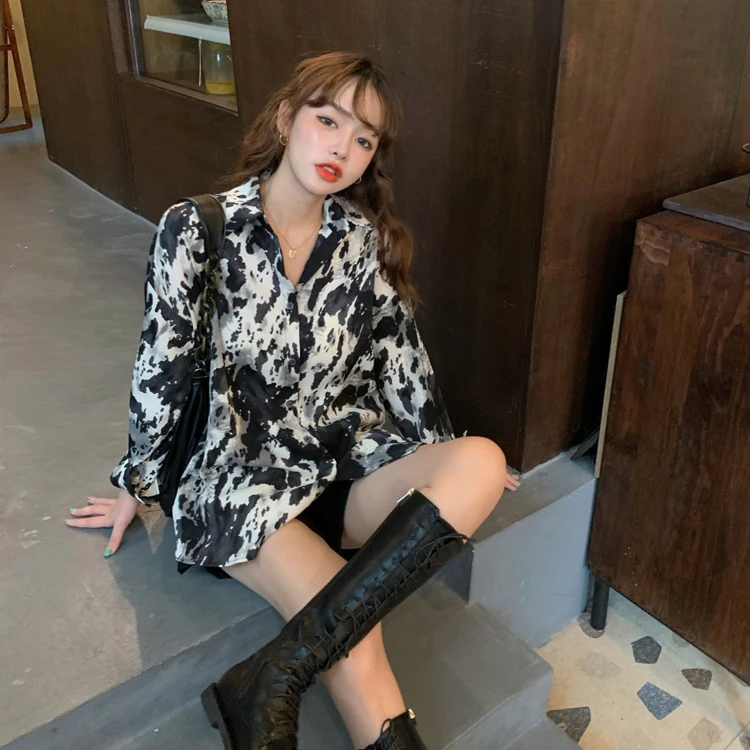 

GRUIICEEN autumn long sleeve women blouse shirt elegant turn down collar korean blouse top