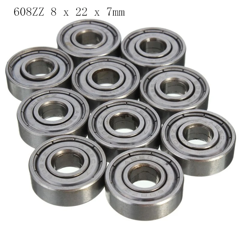 608ZZ 8 x 22 x 7mm 10 шт./компл. 608RS/608-2RS/693ZZ подшипник ABEC-5 скейтборд скутер 608 2RS шарикоподшипник миниатюрный 693ZZ роликовые подшипники комплект - Цвет: 608ZZ 8 x 22 x 7mm